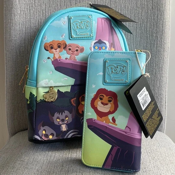 Lot of 2 NWT POP! By Loungefly Disney LION KING Pride Rock Backpack Wallet Funko 90467-1.jpg main image 4